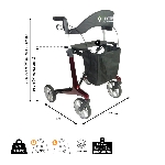 Dimensions du rollator carbone NEO SMART