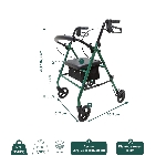 Dimensions du rollator 4 roues acier