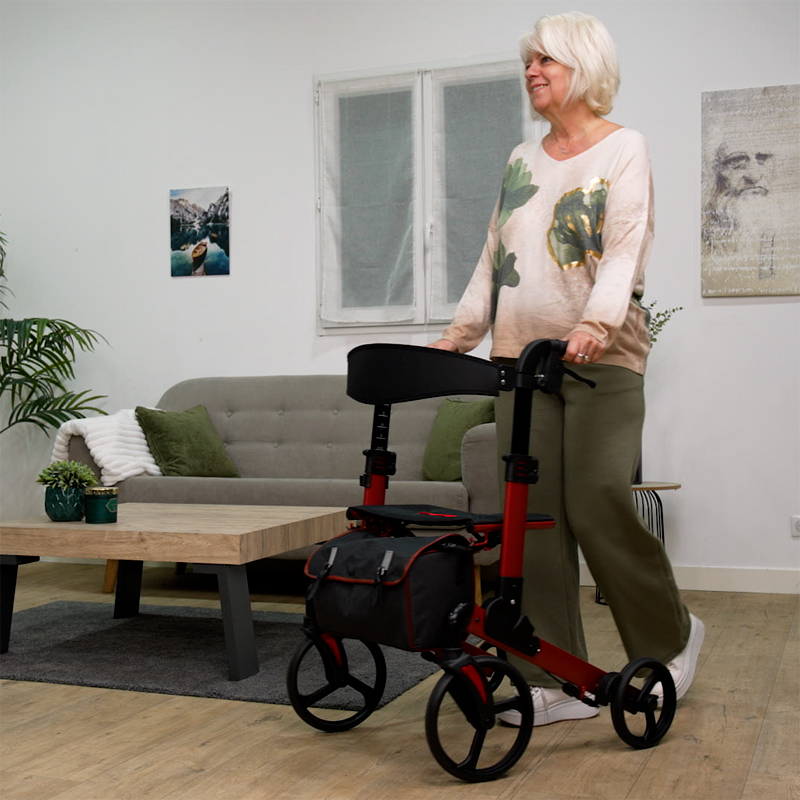 Rollator terracotta 4 roues d'extérieur Neo Fold