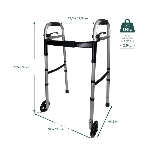 Adjustable 2-wheel folding walking frame