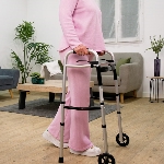Adjustable 2-wheel folding walking frame
