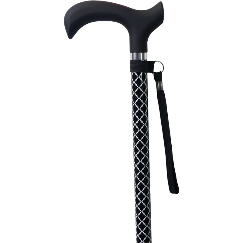 Canne design fixe en aluminium damier