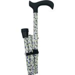 Canne design pliante en aluminium bleuet