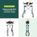 Pliage à une main du rollator Magnus bleu cobalt grâce à la poignée de l'assise - réf. 826322COBALT