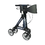 Rollator Magnus bleu cobalt, vue 3/4 arrière avec dossier - réf. 826322COBALT