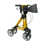 Rollator Magnus curry, vue 3/4 arrière avec dossier - réf. 826322CURRY