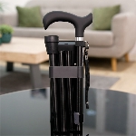Canne de marche noire pliable en 4 compact