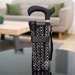 Canne de marche pour senior pliante motif damier