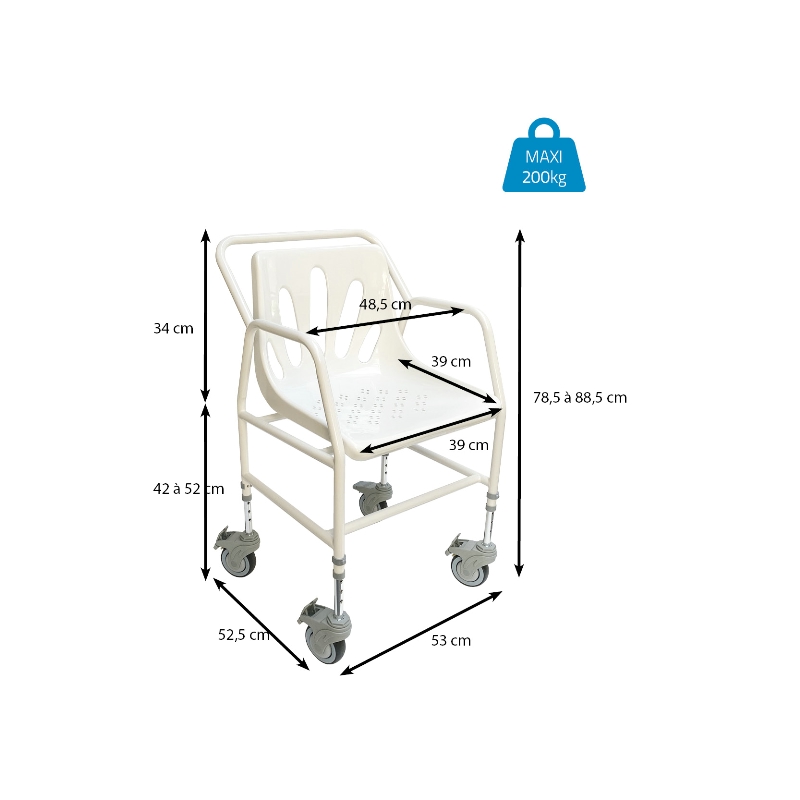 dimensions chaise de douche nomad