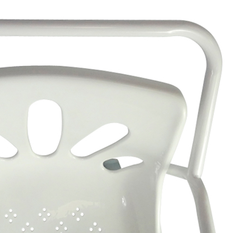 Gros plan sur le dossier et l'accoudoir de la chaise de douche Nomad - réf. 812039
