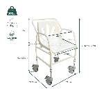 Fiche technique et dimensions de la chaise de douche mobile Nomad - réf. 812039