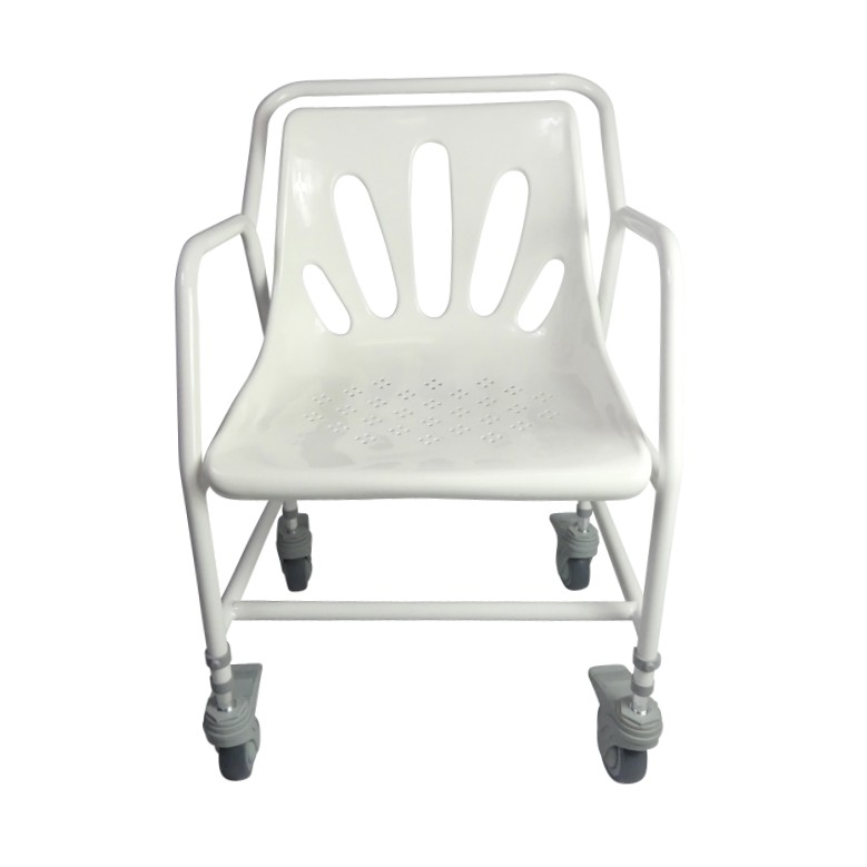 Chaise de douche mobile Nomad à roulettes, vue de face - réf. 812039