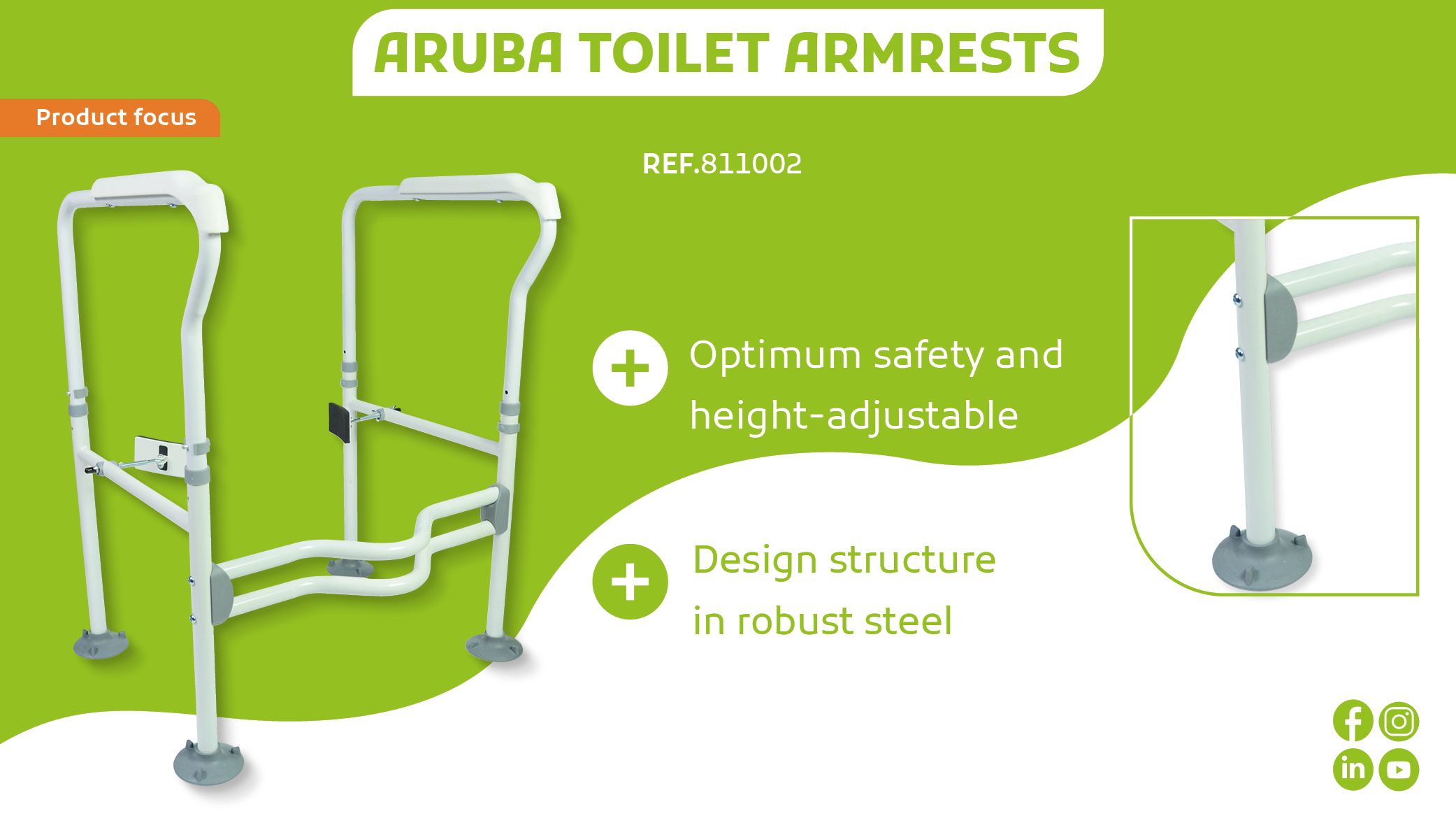 Discover our Aruba toilet armrests