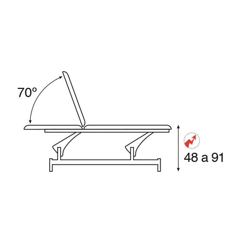 Ecopostural 2-section table